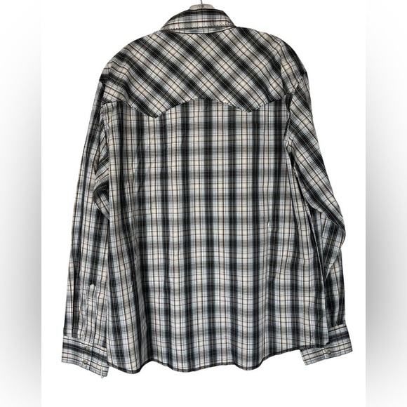 NWT Wrangler Mens Plaid Print Long Sleeve Snap  Wester Shirt Size XL - Picture 7 of 9